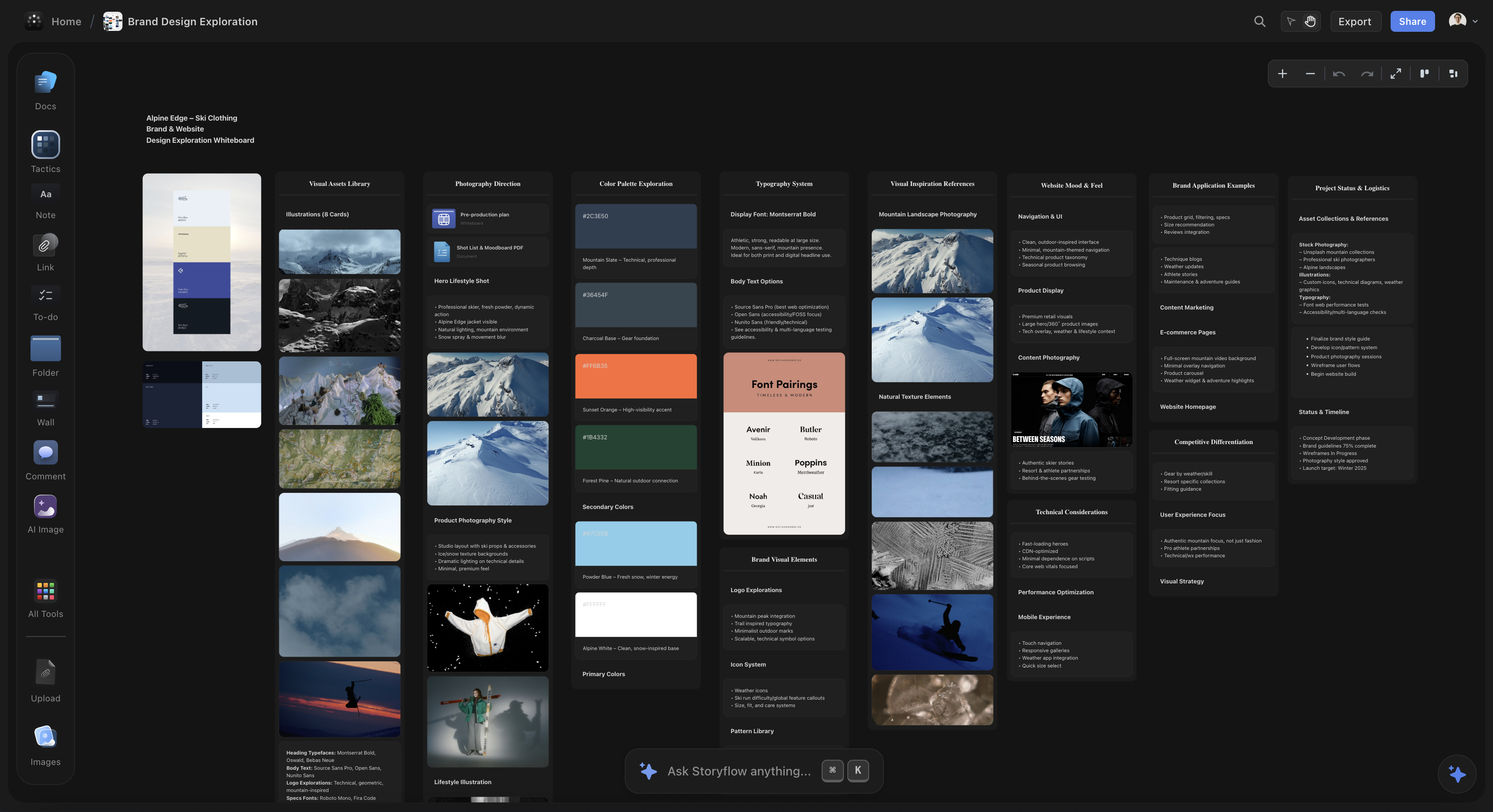 Connected moodboards and design exploration